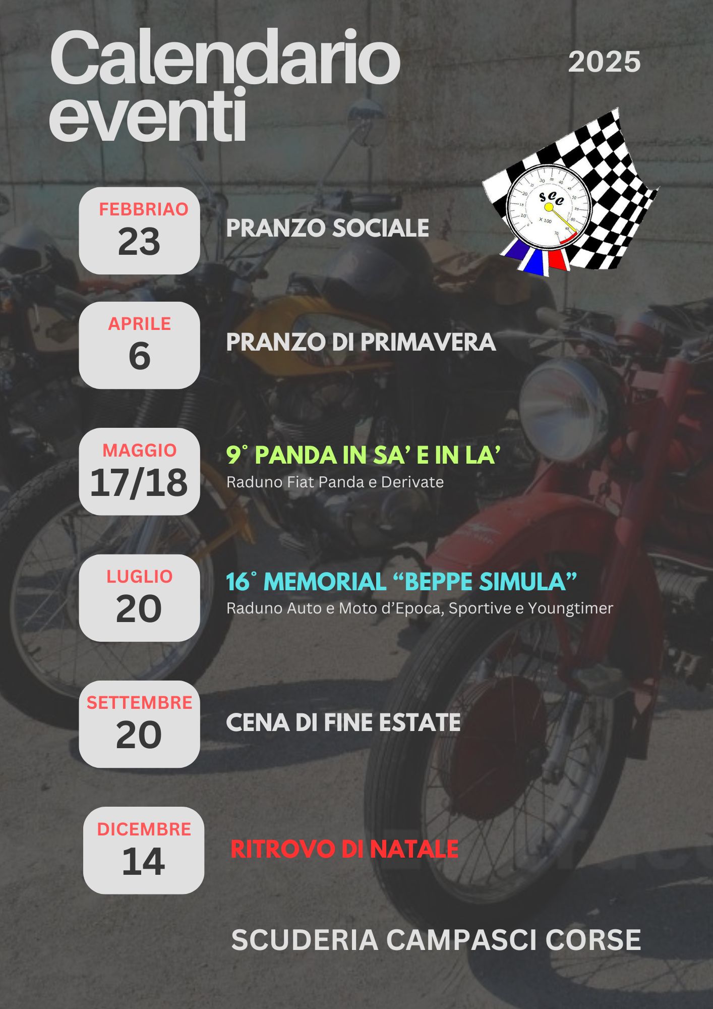 calendario eventi 2025